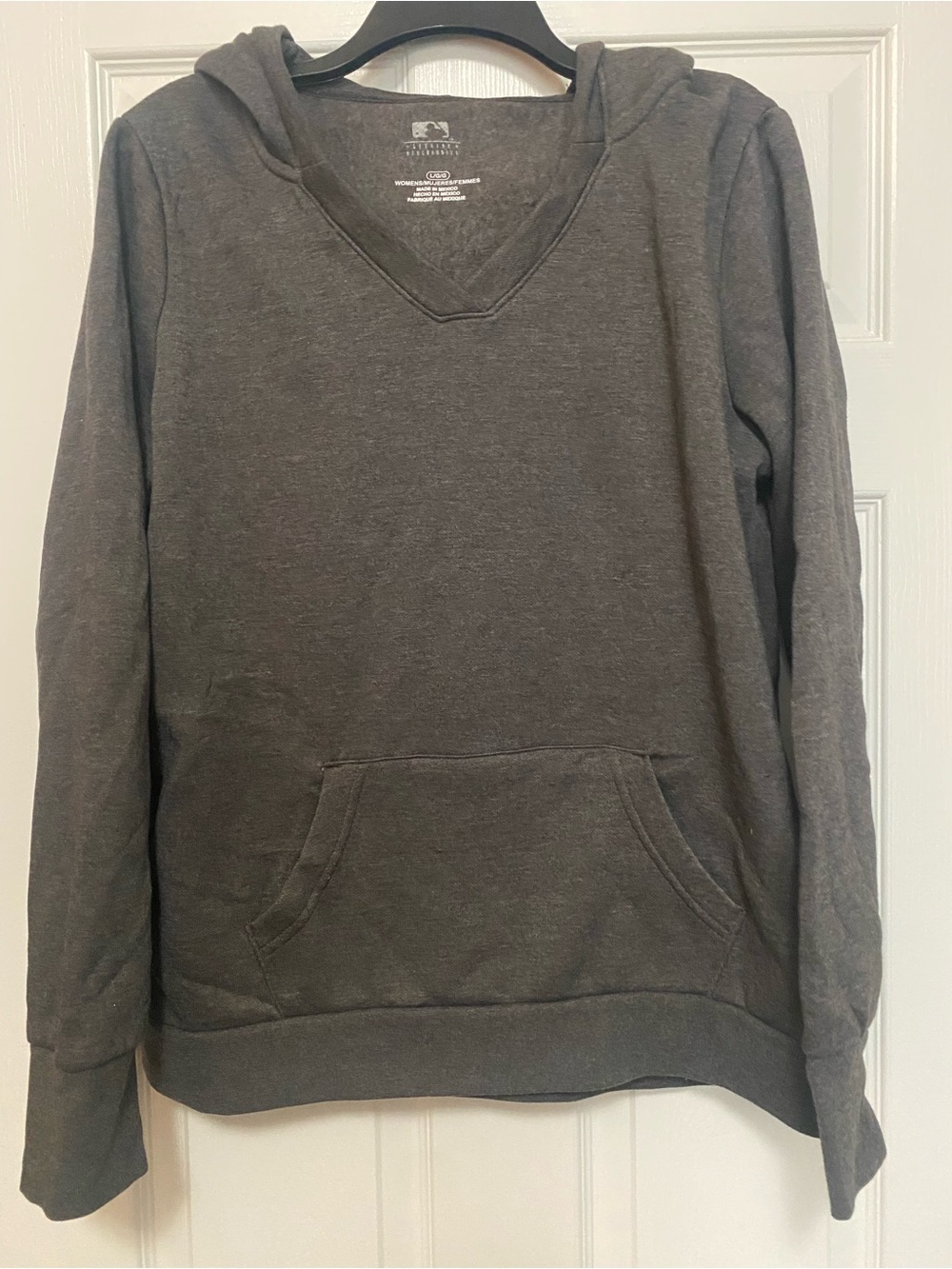 NBA Women's Charcoal Gray V-Neck Hoodie Sweatshirt